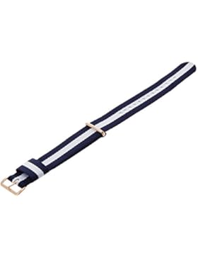 Daniel Wellington Herren Uhren-Armband Classic Glasgow Natostrap blau weiss Schliesse roségold DW00200004