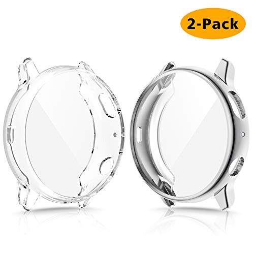 CAVN Protection Écran pour Samsung Galaxy Watch Active 2 40MM, 2 Pièces Housse de Protection en TPU Souple Protecteur Case Cover pour Galaxy Active 2