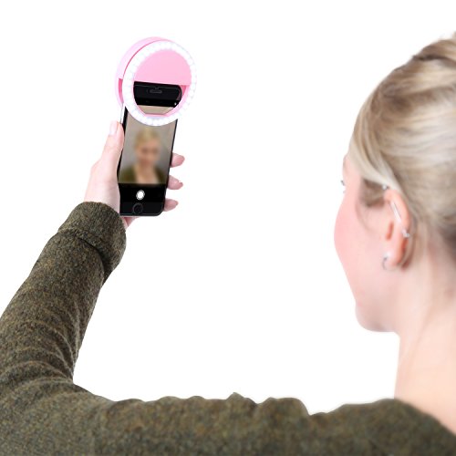 Selfielicht SL36 - Selfie Ring Licht Handy Smartphone - Selfie Licht - Ringlicht - Tablet - iPad - Macbook - Handtasche, schwarz - Kamera Ringlicht