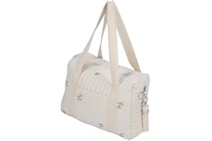 FOCKET Organisateur de Poussette, Sac à Langer Universel avec Fermeture éclair, Sac à Main brodé pour Maman, Sac de Rangement pour la Poussette pour Les Couches, Le téléphone, Les clés (Sac Olive)