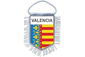 Akachafactory Fanion Mini Drapeau Pays Voiture Souvenir Blason Espagne Valencia Valence