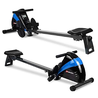HS Hop-Sport Hop-Sport Rameur HS-030R Boost Machine à Ramer équipée de l'ordinateur Bleu/Noir