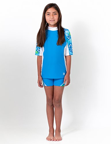 Tuga Sunwear UV-Schutzkleidung – SEASIDE UV-Shirt mit Halbarm und Badehose, UPF50+, für Mädchen – zweiteiliges Badeanzug für Schwimmbad, Strand und Surfen – kalifornisches Design - 2