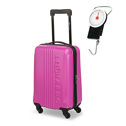 Preisvergleich Produktbild Leonardo Koffer Pink & Kofferwaage Reisegepäck Trolley Handgepäck Hardschale Boardcase
