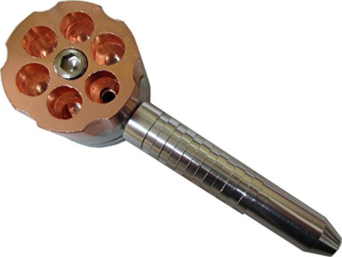 Hit-Pfeife mit 6er Trommel-Revolver-Magazin und integriertem Grinder, schwere Metallausführung, inkl. Hanfblatt-Anhänger - 2