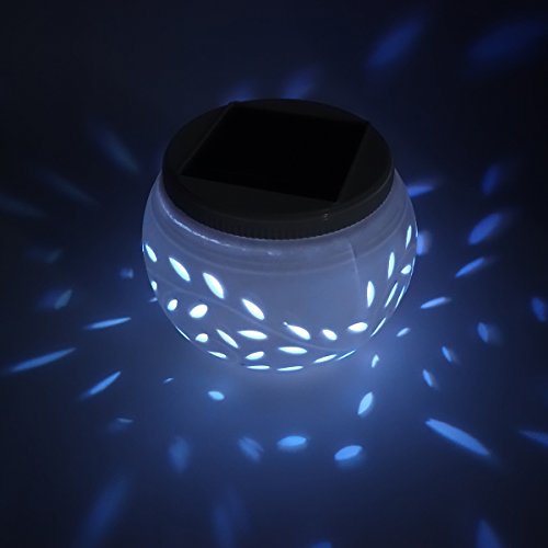 Xcellent Global Solarlichter verändernde LED Lampfe für den Garten, die Terrasse, Party, Outdoor und als Innendekoration, Nachtlampe, Kommt zusammen mit 4 extra LED Bernsteingelb Teelicht M-LD033 - 8