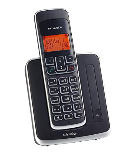 SwissVoice Avena 479 - Teléfono (Analog/DECT, Techo, Negro, Plata, Base & Handset, ААА, Polifónico) - swissvoice