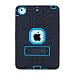 Produktbild iPad Mini, iPad Mini 2 Case für Schutzhülle, iPad Mini 3, Jessica Tire Series Heavy Duty stoßfest [Tropfen Schutz] 3 in1 Hybrid-Silikon mit PC Kunststoff mit Standfuß für iPad Mini 1 2 3 schwarz/blau