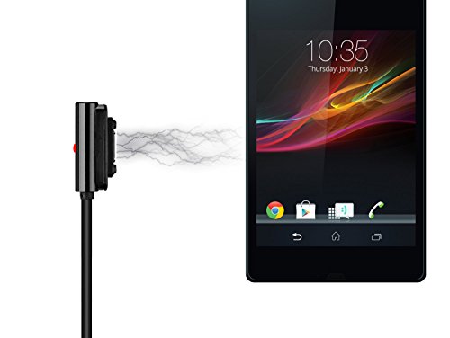 Gilsey Premium LED Magnet USB Ladekabel für Sony Xperia Z3 & Z3 Compact, Sony Xperia Z2 & Z2 Compact, Sony Xperia Z1 & Z1 Compact, Sony Xperia Z Ultra XL39h – Magnet Anschluss Adapter ? Violett - 4