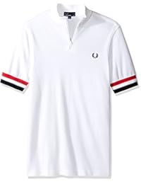 Fred Perry Hombres camisa de piqué de ciclismo Blanco