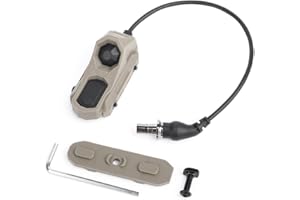 SBGJMY Tactical Flashlight Dual Function Remote Pressure Switch Portable M300 M600 Scoutlight Torch Switch for Mlok Keymod and 20mm Picatinny Rail System (Tan)