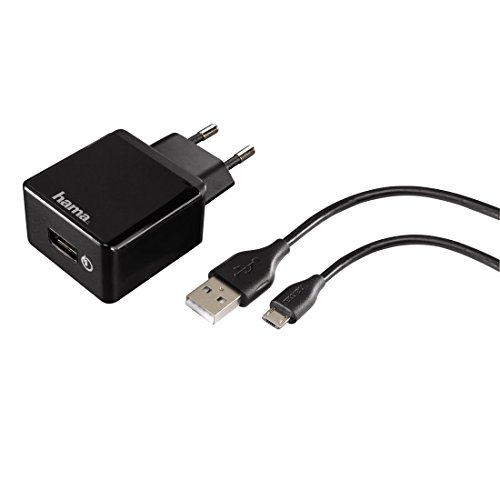 Hama Qualcomm Quick Charge 2.0 Ladegerät (Turbo-Ladefunktion, Micro-USB-Kabel geeignet für Smartphone, Handy, Tablet) schwarz