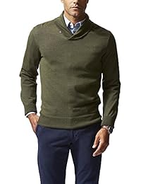 MERINO SHAWL COLLAR SWEATER EVERGREEN
