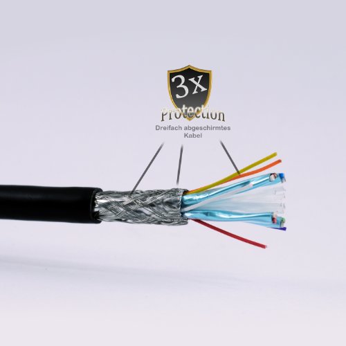 CSL – 7,5m High Speed DVI zu DVI Kabel | Dual Link 24+1 | vergoldete Kontakte | HDTV Auflösungen bis 2560×1600 | 2x Ferritkern | verzinnte OFC Kupferleiter | x.v.Color - 5