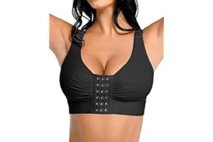 FeelinGirl Soutien-gorge de compression post-chirurgie pour femme avec fermeture avant avec bretelles réglables sans armatures