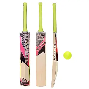 SMRT unior Cricket Bat with Free Ball for Boys & Kids Size Variation (Sticker multibrands) 3-14 Year Variation