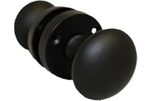 Epsom Door Handle Matt Black Round Door Knob Set - Victorian Style Sprung Internal and External Door Knobs for Mortice Locks and Tubular Latches (Pair of Knobs)