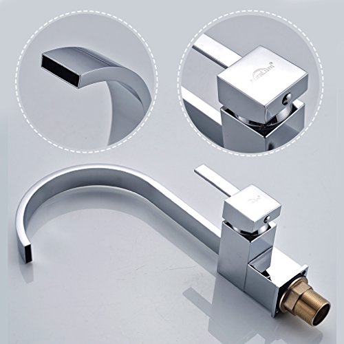 Auralum® Design Wasserhahn Hoher C-Auslauf Spültischarmatur Einhandmischer Küche Spüle - 3