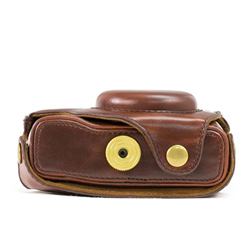 MegaGear Etui souple en cuir pour  Housse pour Nikon COOLPIX P7700   P7800  Brun Fonc   