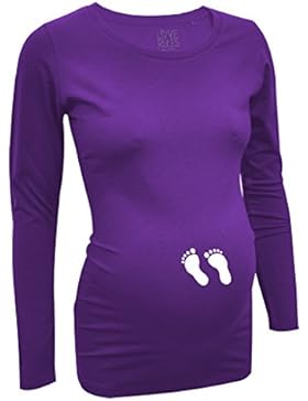 Love Rules | witzige Umstandsmode Shirt langarm - Babyfüße | Babyfüßchen | Baby Füße - lustiges Umstands Shirt...