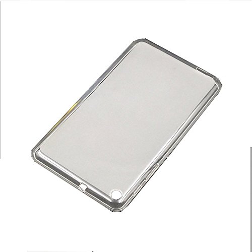 Lusee® Silikon TPU Hülle für Huawei MediaPad T1 T1-701u Schutzhülle Case Cover Protektiv Silicone Backcover + Gratis Touchpen Eingabestift sowie Staubschutz halb transparent weiß - 3
