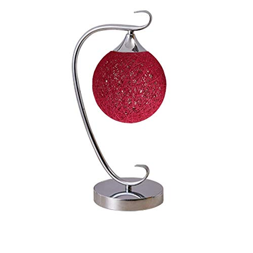 Preisvergleich Produktbild LED Tischleuchte Handgewebte Bunte Kugelgewickelte Rattan Tischlampe. Knopf-Schalter-Tabellen-Lampen-Schlaf... und kreative geführte energiesparende Lampen-Hochzeits-Raum-Schlafsaal, ro