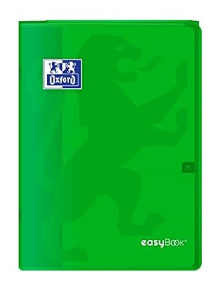 Oxford 400100009 EasyBook Cahier agrafé A4 96 pages 90 g grands carreaux seyès Vert