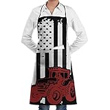 Shipping Time:7-15 Days. Wdskbg USA Farmer American Flag Kitchen Apron with Convenient Pocket for Women/Men Professional Chef Apron for Cooking Grill and Baking