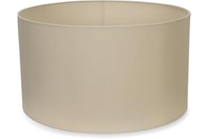 MiniSun | Large Modern Natural Fabric Drum Light Shade | Lamp Shades, Home Décor & Improvement Essential | 450mm Shade Width