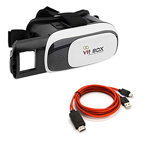 Rextan Vr Box 2Nd Generation Enhanced Version Reality Cardboard 3D Video Glasses with HDTV Micro USB Cable Support Full hd Video and Audio (Assorted Colour)