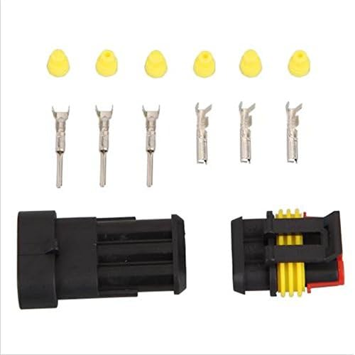 10 sets Kit 3 Pin Way AMP Super seal Waterproof Electrical Wire Connector Plug for car