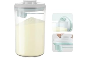 2000ml Round Cubble Airtight Baby Milk Powder & Food Storage Container | BPA-Free, One-Touch Lid, Built-in Scoop & Hanger, No Scraper | Formula, Snacks, Coffee, Flour
