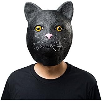 Majiaxu Halloween Animal Black Cat Latex Mask Adult Cosplay Props Party Mask