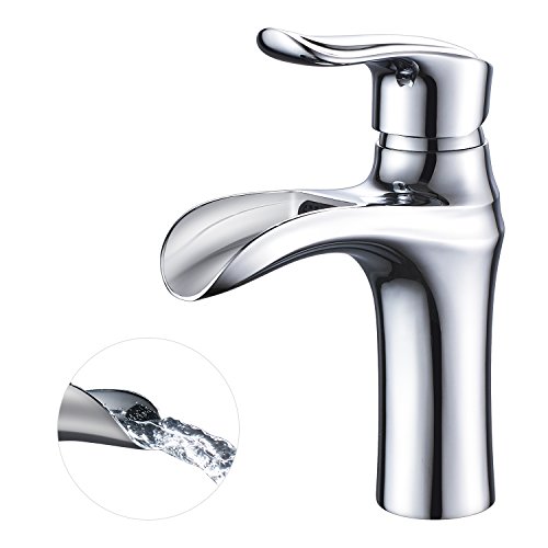 Preisvergleich Produktbild BONADE Waschtischarmatur Wasserfall Wasserhahn Bad Mischbatterie Badarmatur Waschbeckenarmatur Waschbecken Badezimmer Chrom