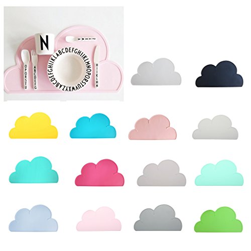 Silikon Platzset Wolke Matte Tischset Platzset Platzdeckchen Tischmatte Unterlage 47.8 x 27cm – Dunkelgrau - 5