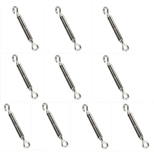 MagiDeal 10pcs Tendeur Eye Crochet Oeillet Fil Ropetension en Inox 97mm