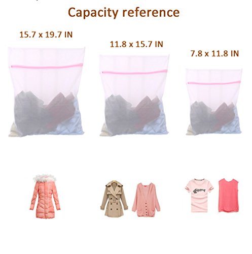 11 Pack Mesh Taschen-Include 7 wiederverwendbare Produce Taschen, 1 Mutter Milchbeutel, 3 Waschmittel Reißverschluss Waschbeutel - 4