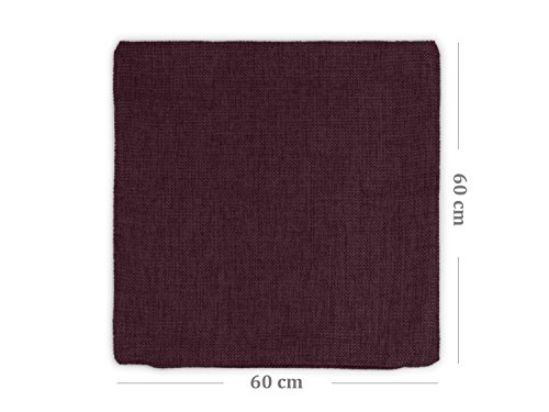 Kissenhüllen in Struktur-Optik – erhältlich in 23 modernen Farben und 3 verschiedenen Größen, 1 Kissenhülle 60 x 60 cm, bordeauxrot - 6