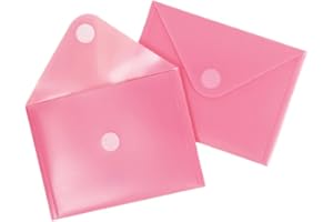Craftelier - Pack de 5 Sobres Clasificadores de Plástico para Organizar Troqueles y Materiales para Scrapbooking y Manualidades | Dimensiones 17,5 x 13 cm (6,9" x 5,12") - Color Rosa Transparente