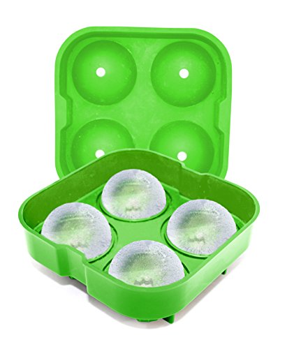 Vin Bouquet runde Form für Eiswürfel, Silikon, Grün, 14 x 16.5 x 6 cm