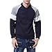 Produktbild Hanomes Herren Pullover,Herren Herbst Winter Casual Patchwork Pullover Lose Sweatshirt Knopf Revers Tops Sweater