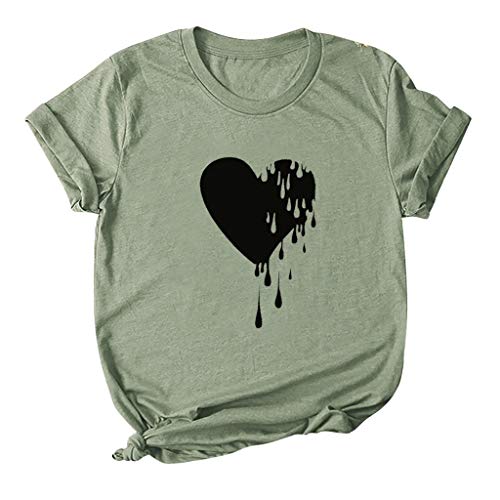 AG&T Couple Shirt Love Tee Shirt pour Femme Homme Amoureux Tshirt Coton Tops Hauts Manches Courtes Saint-Valentin Cadeau Anniversaire