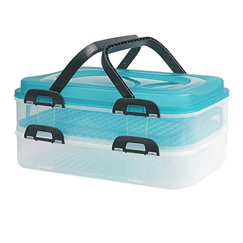 Frischhaltebox Container mit 2 Einsätzen und Traggriffen 40x30x18 cm