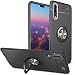 Produktbild HUDDU Soft TPU Schutzhülle für Huawei P20 Pro Hülle mit 360 Grad Rotating Ring Metall Ständer Stoßfest Handyhülle Kratzfest Backcover Slim Case Etui Schutz Rückseite [Kompatibel mit Magnetischer Autohalterung] Handyhüllen für Huawei P20 Pro (Schwarz)