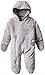 SALT AND PEPPER Baby Boys NB Jumpsuit On Tour Plüsch Plain Hooded Long Sleeve Snowsuit, Grey (grey-melange 203), 3-6 Months (Manufacturer size: 68)