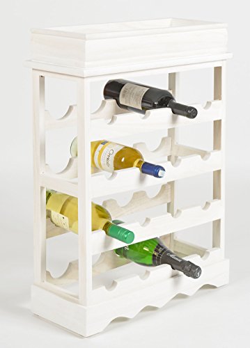 ts-ideen-Landhaus-Weinregal-Shabby-Wei-fr-16-Flaschen-Flaschenregal-weies-Holz-Wein-Regal-Board