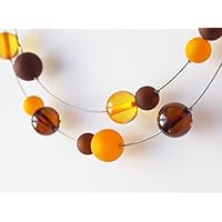 Polariskette Kette orange braun Statementkette Herbst