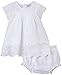 3 Pommes Baby Girls 0-24m Robe+Bloomer Plain Dress, White, 9-12 Months (Manufacturer Size: 1 Years)