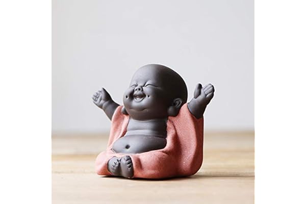 MonLiya Statue de Bouddha en céramique - Figurine de Moine créative pour bébé Artisanat de poupées - Cadeau délicat et Artisanat