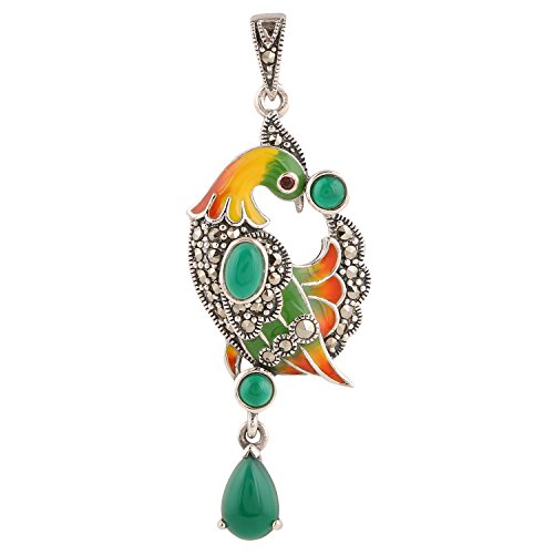 925 Sterling Silver BIS Hallmarked Parrot Shaped Pendant for Women